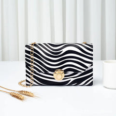 Snake Pattern Shoulder Bag Chain Small Square Bag