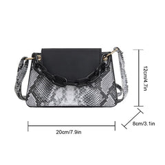 Snakeskin Pattern Handbag Women's Shoulder Bag Ladies Crossbody Bag Purse