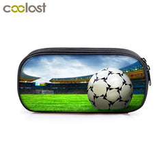 Soccerly Print Cosmetic Cases Pencil Bag Boys School Bags Kids Pencil Box
