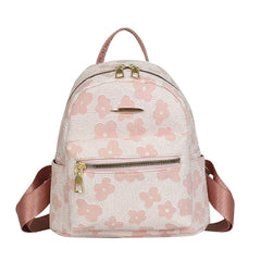 Canvas Flower Print Small Backpack for Girl