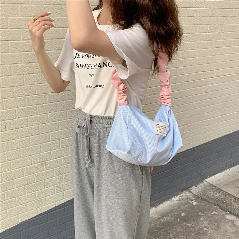 Soft Corduroy Bag Handbags for Women Shoulder Bags Eco Storage