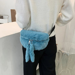 Plush Waist Bag Crossbody Chest Bags for Women Winter