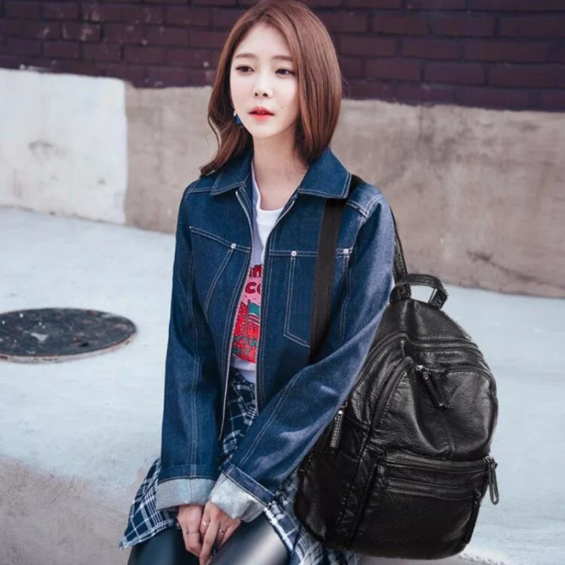 Vintage Shoulder Bag Women High Capacity Travel Backpack