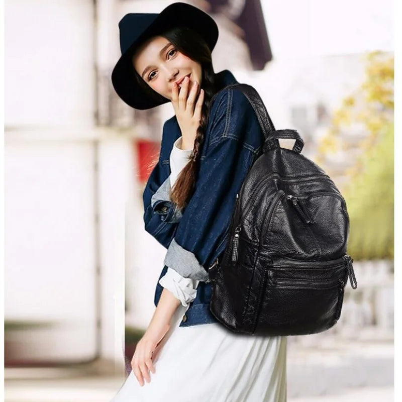 Vintage Shoulder Bag Women High Capacity Travel Backpack
