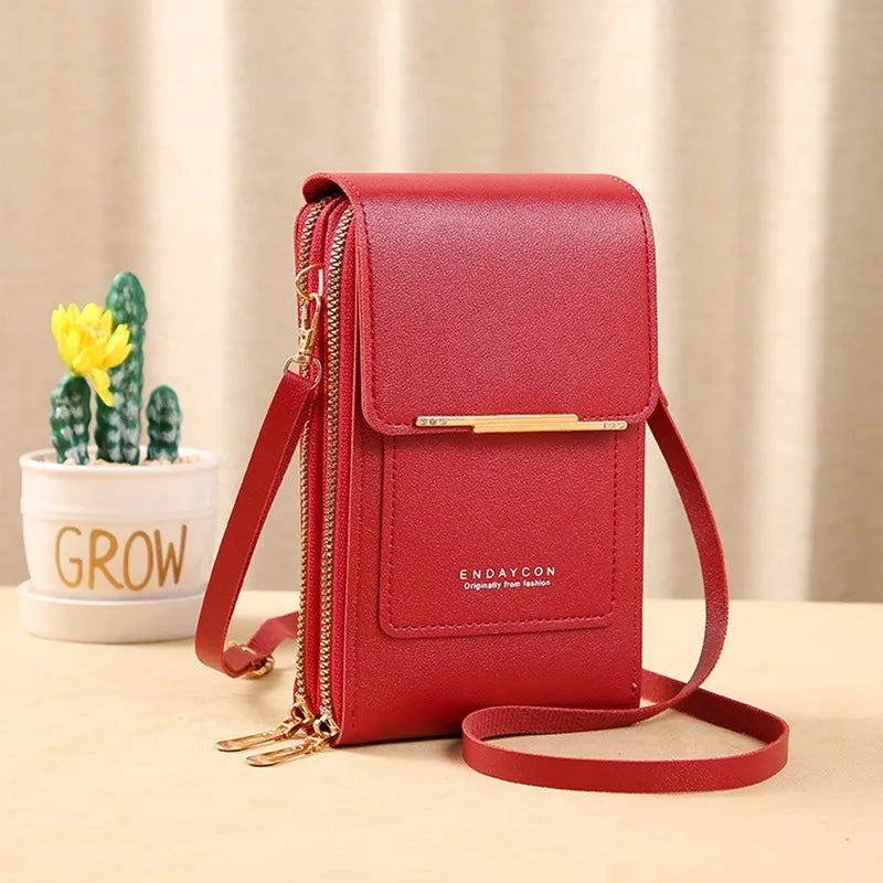 Soft Leather Women's Wallet Crossbody Shoulder Bag