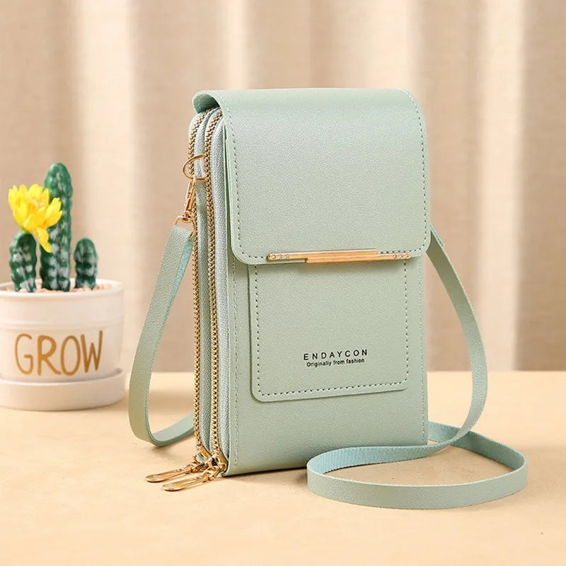 Soft Leather Women's Wallet Crossbody Shoulder Bag