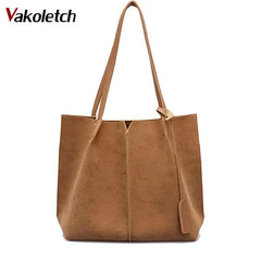 Soft Leather Women Bag 2PCS Handbags Set Shoulder Bags