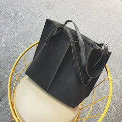 Soft Leather Women Bag 2PCS Handbags Set Shoulder Bags