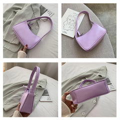 Soft Leather Women Underarm Crossbody Bag Retro Ladies Handbags