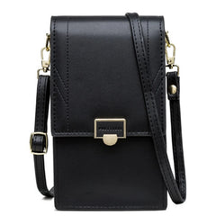 Soft Leather Women's Bag Wallets Contrasting Colors Cell Phone Purse
