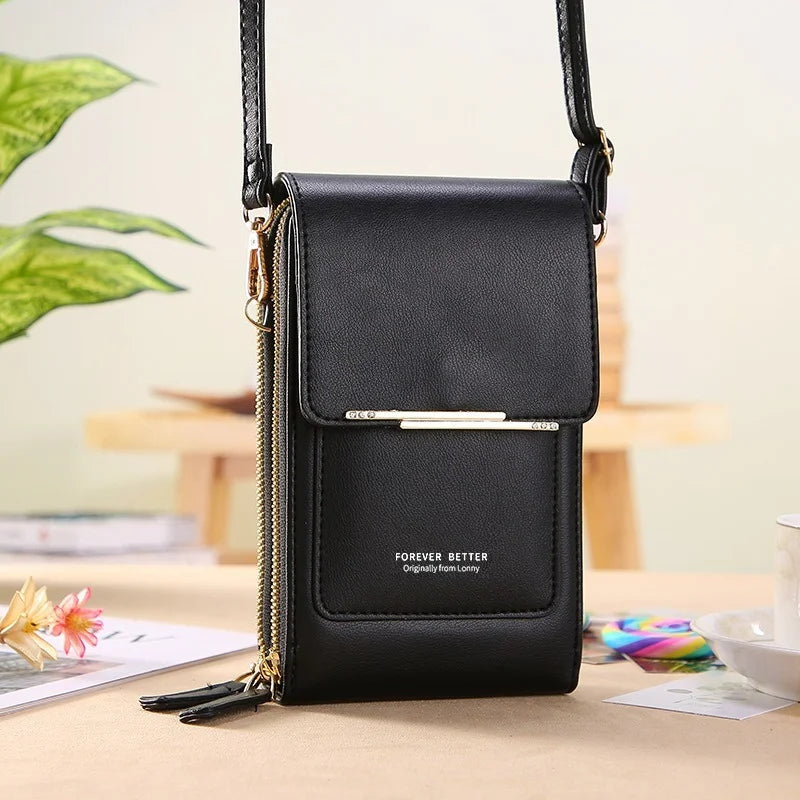 Soft Leather Touch Screen Cell Phone Purse Crossbody Shoulder Bag