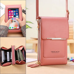 Soft Leather Touch Screen Cell Phone Purse Crossbody Shoulder Bag