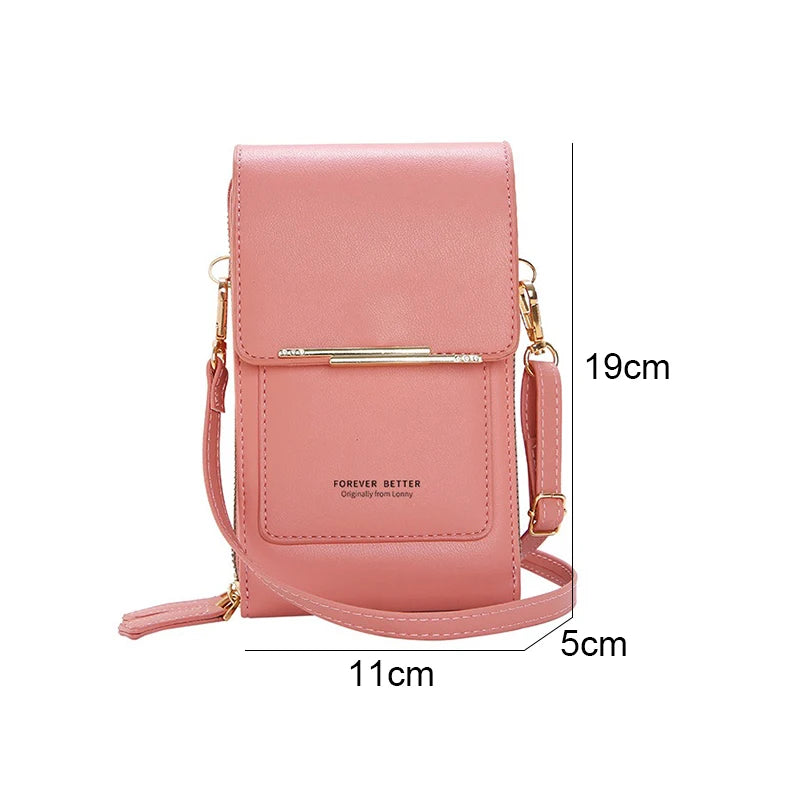 Soft Leather Touch Screen Cell Phone Purse Crossbody Shoulder Bag