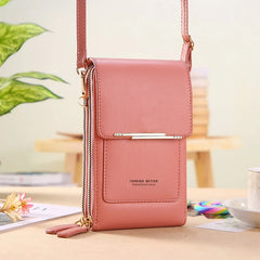 Soft Leather Touch Screen Cell Phone Purse Crossbody Shoulder Bag