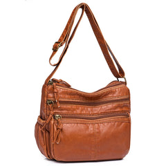 Soft PU Leather Ladies Handbags Multi-pocket Women Top Handle Satchel