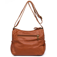 Soft PU Leather Handbags Multi-pocket Top Handle Satchel