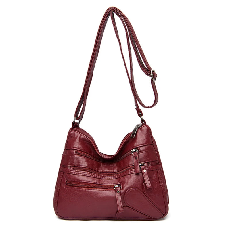 Women's Soft PU Leather Shoulder Bag Purses Multi-pocket Crossbody