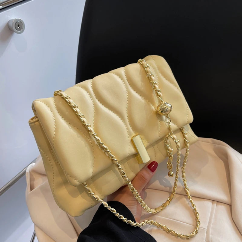 Soft PU Leather Shoulder Crossbody Bag for Women Chain Square Bags