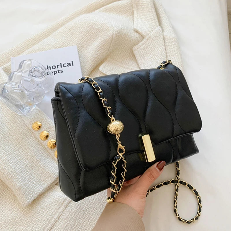Soft PU Leather Shoulder Crossbody Bag for Women Chain Square Bags