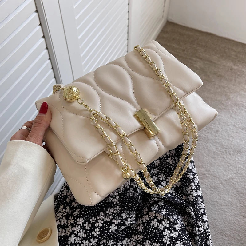 Soft PU Leather Shoulder Crossbody Bag for Women Chain Square Bags
