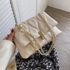 Soft PU Leather Shoulder Crossbody Bag for Women Chain Square Bags