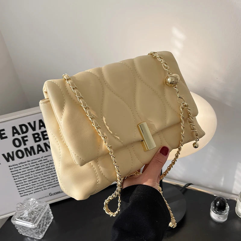 Soft PU Leather Shoulder Crossbody Bag for Women Chain Square Bags