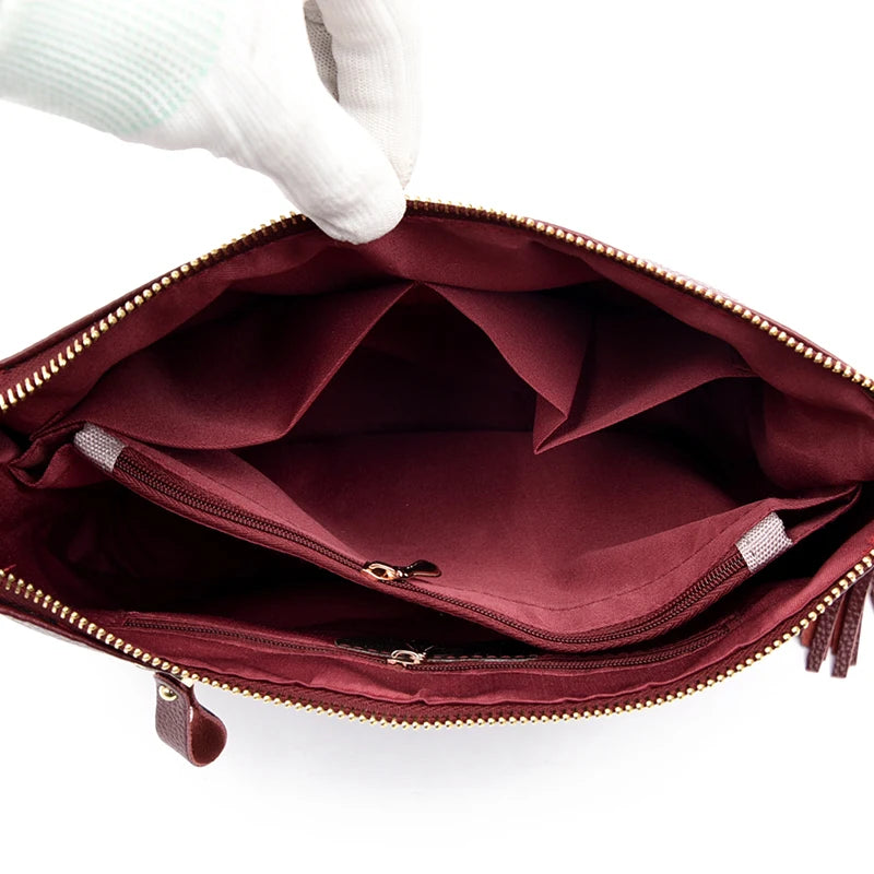 Tassel Leather Crossbody Bags for Women High Ladies Hand Bags
