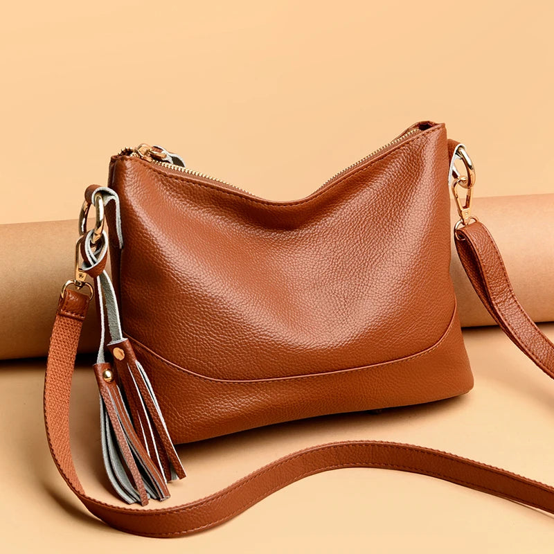 Tassel Leather Crossbody Bags for Women High Ladies Hand Bags