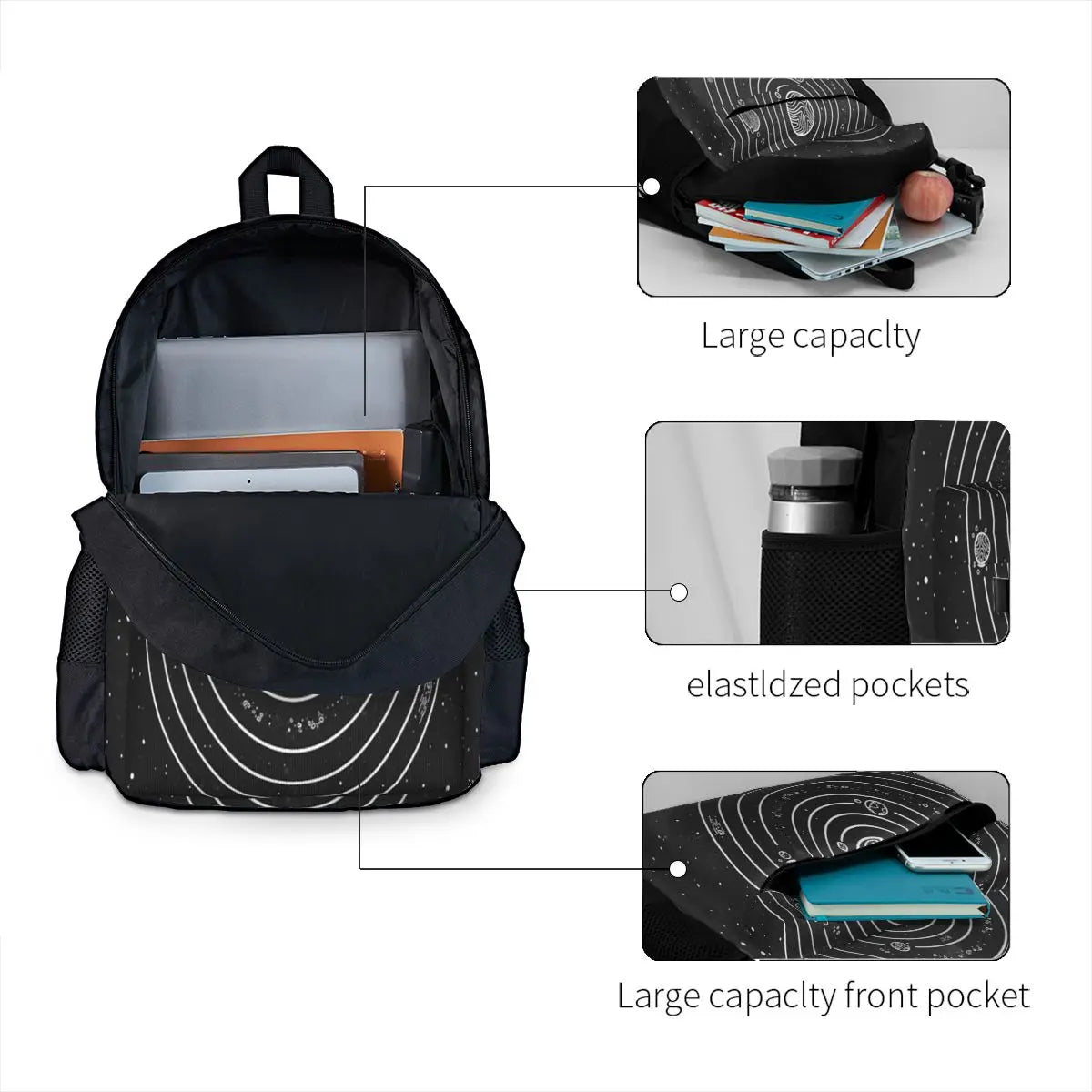 Solar System 6 Backpacks Men's Backpacks Bags For Women Print Men's Backpack