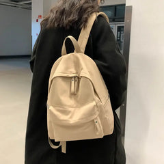 Solid Backpacks Students Brief Unisex Couples Travel Casual All-match School Bag