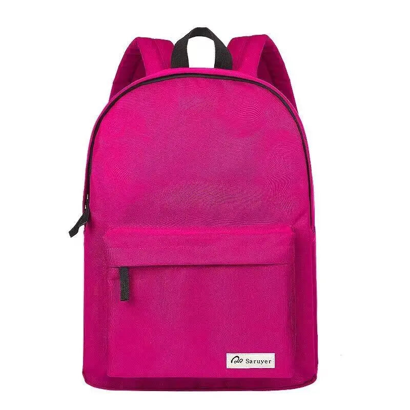 Solid Campus Backpacks Leisure Bags School Bag