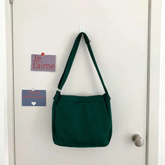 Solid Canvas Shoulder Bag Female Casual Shoulder Messenger Bag Style Women Sling