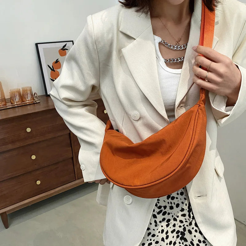 Large Capacity Women's Chest Bag Travel Crossbody Half Moon Belt Bag