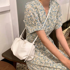 Thick Chain Crossbody Bag Soft Leather Shoulder Bag