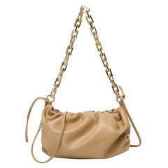 Thick Chain Crossbody Bag Soft Leather Shoulder Bag