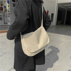 Solid Canvas Women's Shoulder Bag High Crossbody