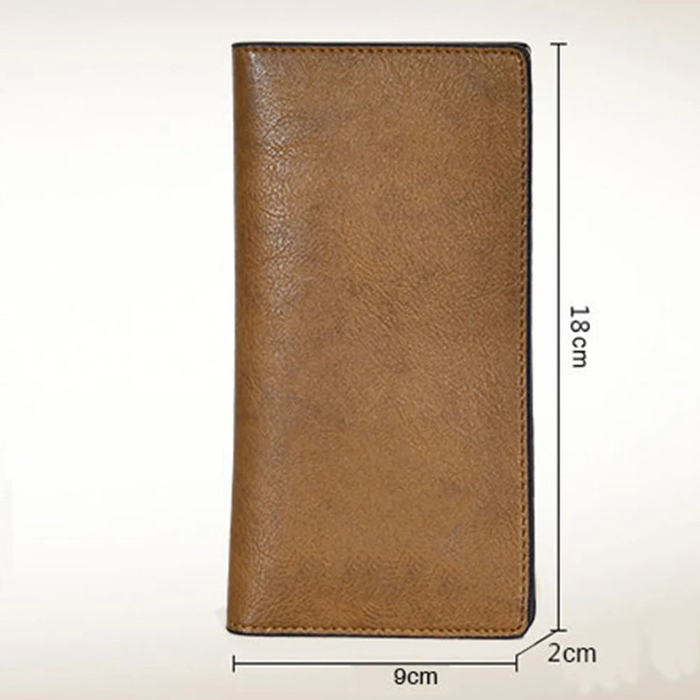 Men Multi-slot Faux Leather Bifold Clutch Purse Long Wallet