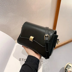 Solid Flap Bags Square Crossbody Bags PU Leather Women's Handbag