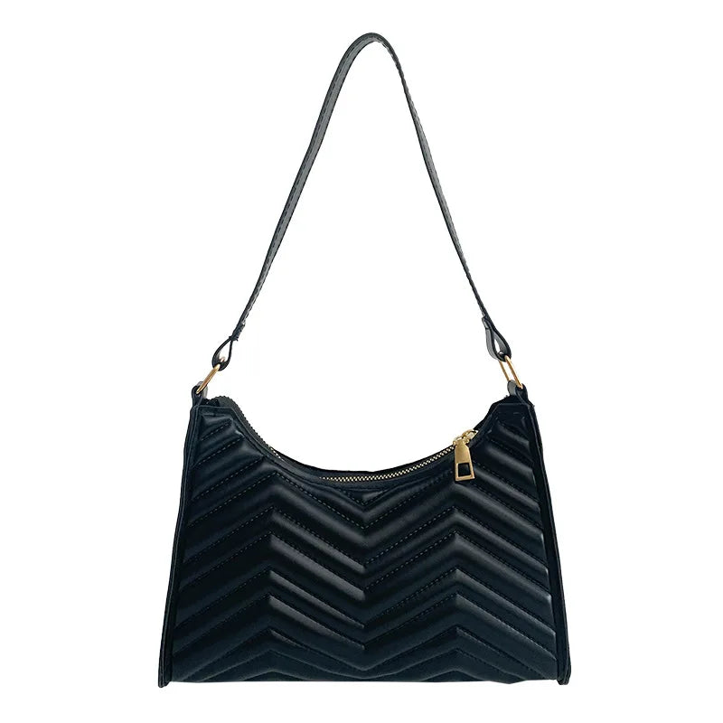 Half-Moon Leather Women Top-handle Bag Vintage Armpit Shoulder Handbag