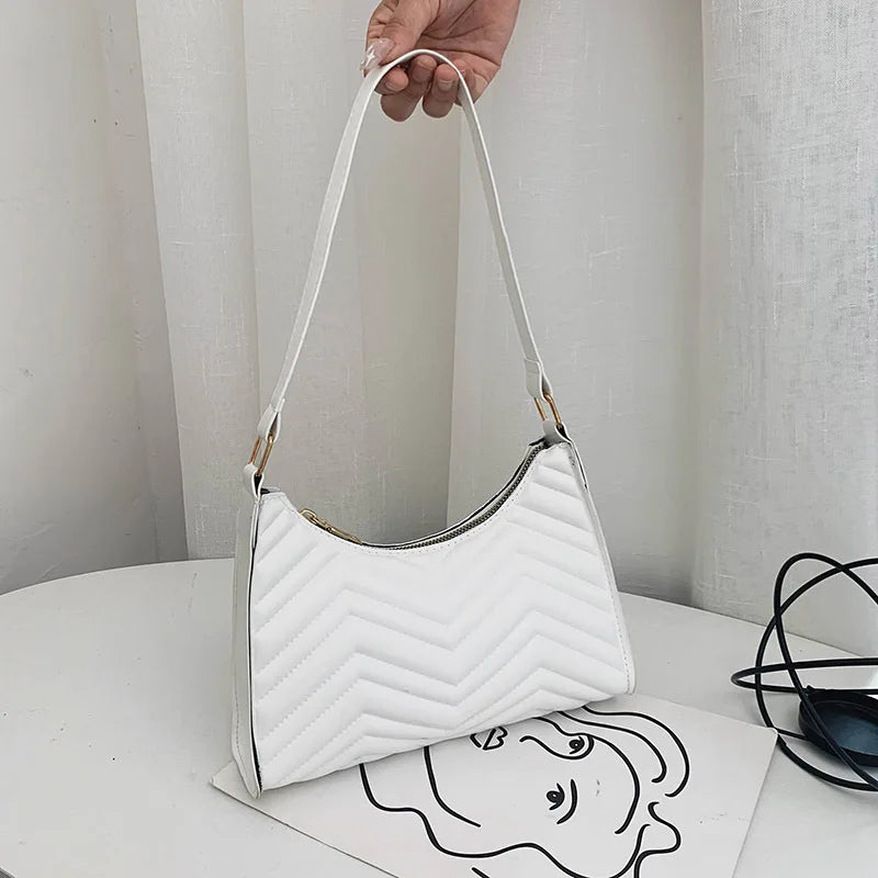 Half-Moon Leather Women Top-handle Bag Vintage Armpit Shoulder Handbag