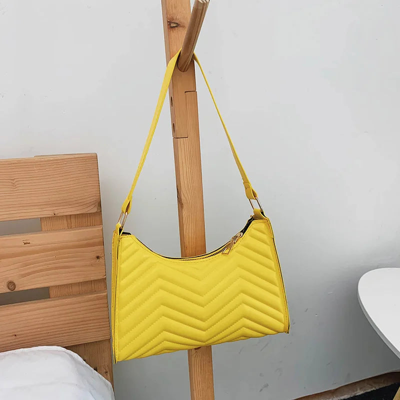 Half-Moon Leather Women Top-handle Bag Vintage Armpit Shoulder Handbag
