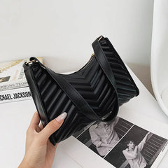 Half-Moon Leather Women Top-handle Bag Vintage Armpit Shoulder Handbag