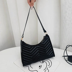 Half-Moon Leather Women Top-handle Bag Vintage Armpit Shoulder Handbag