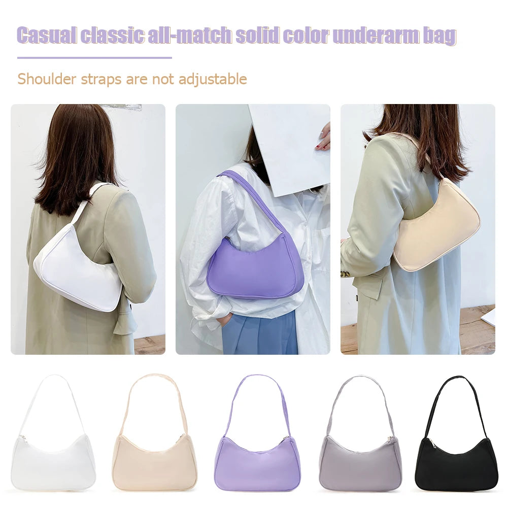 Vintage Nylon Female Hobos Bag Shoulder Bag Shopping Bag