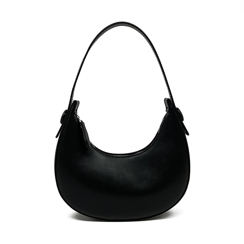 Women's Solid Leather Shoulder Bag Underarm Handbag Travel Tote