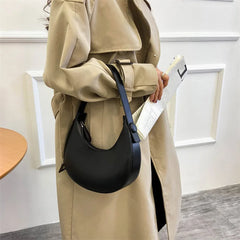 Women's Solid Leather Shoulder Bag Underarm Handbag Travel Tote