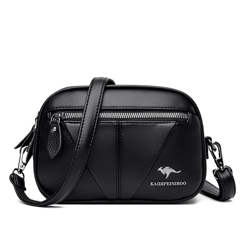 Solid Leather Crossbody Bag Women Shoulder Bag High Travel Bolsa
