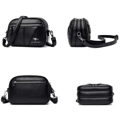 Solid Leather Crossbody Bag Women Shoulder Bag High Travel Bolsa