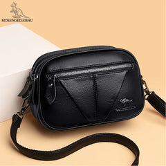 Solid Leather Crossbody Bag Women Shoulder Bag High Travel Bolsa
