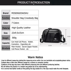 Solid Leather Crossbody Bag Women Shoulder Bag High Travel Bolsa